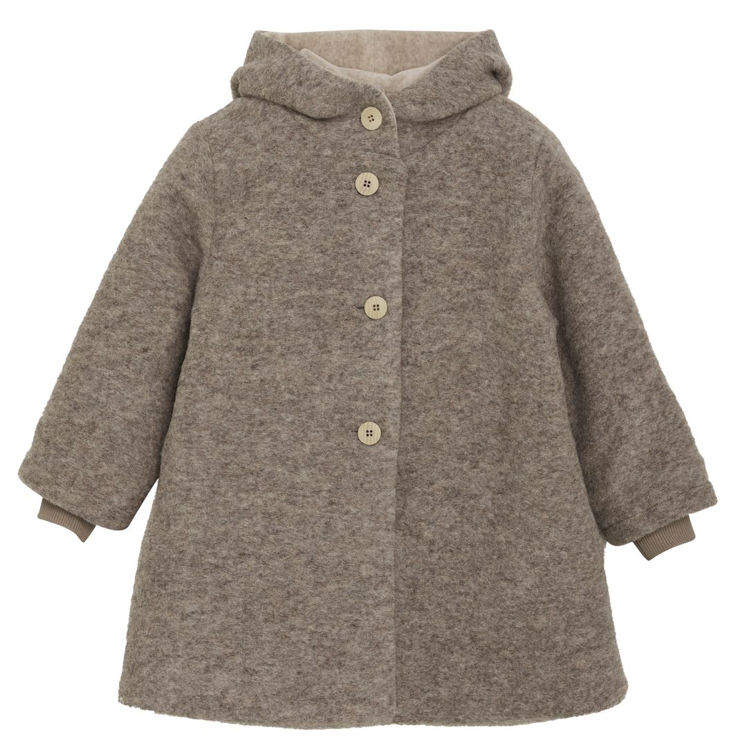 Jakke, Huttelihut, Hood Wool w. Lining, Camel Melange