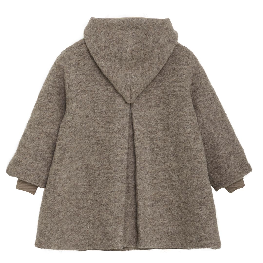 Jakke, Huttelihut, Hood Wool w. Lining, Camel Melange