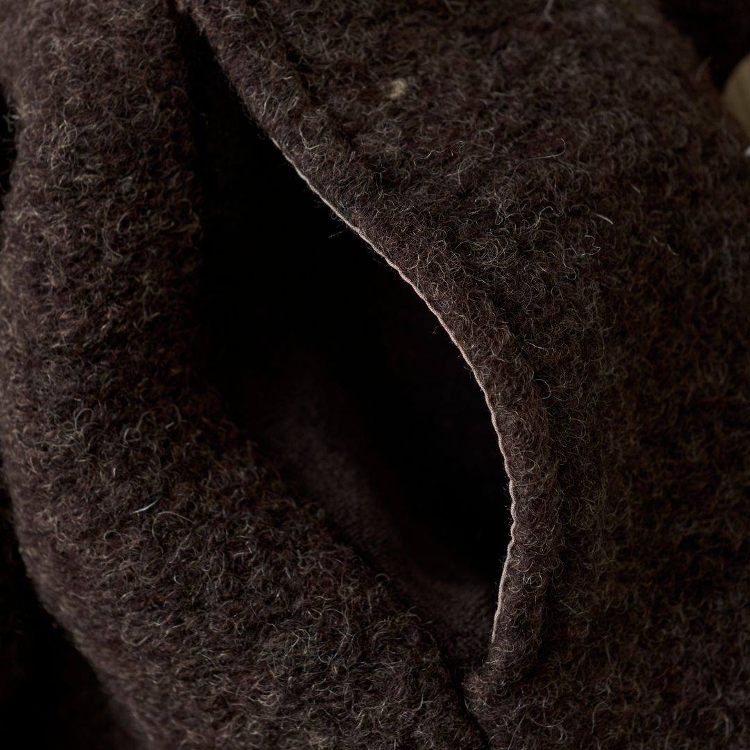 Jakke, Huttelihut, Hood Wool w. Lining, Dark Brown Melange