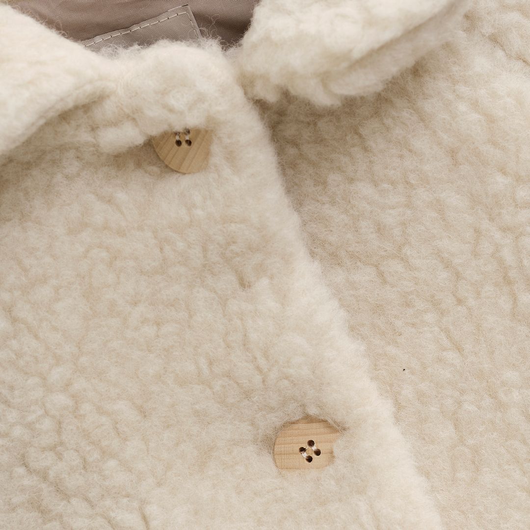 Jakke, Huttelihut, Wool Teddy w. Lining, Cement