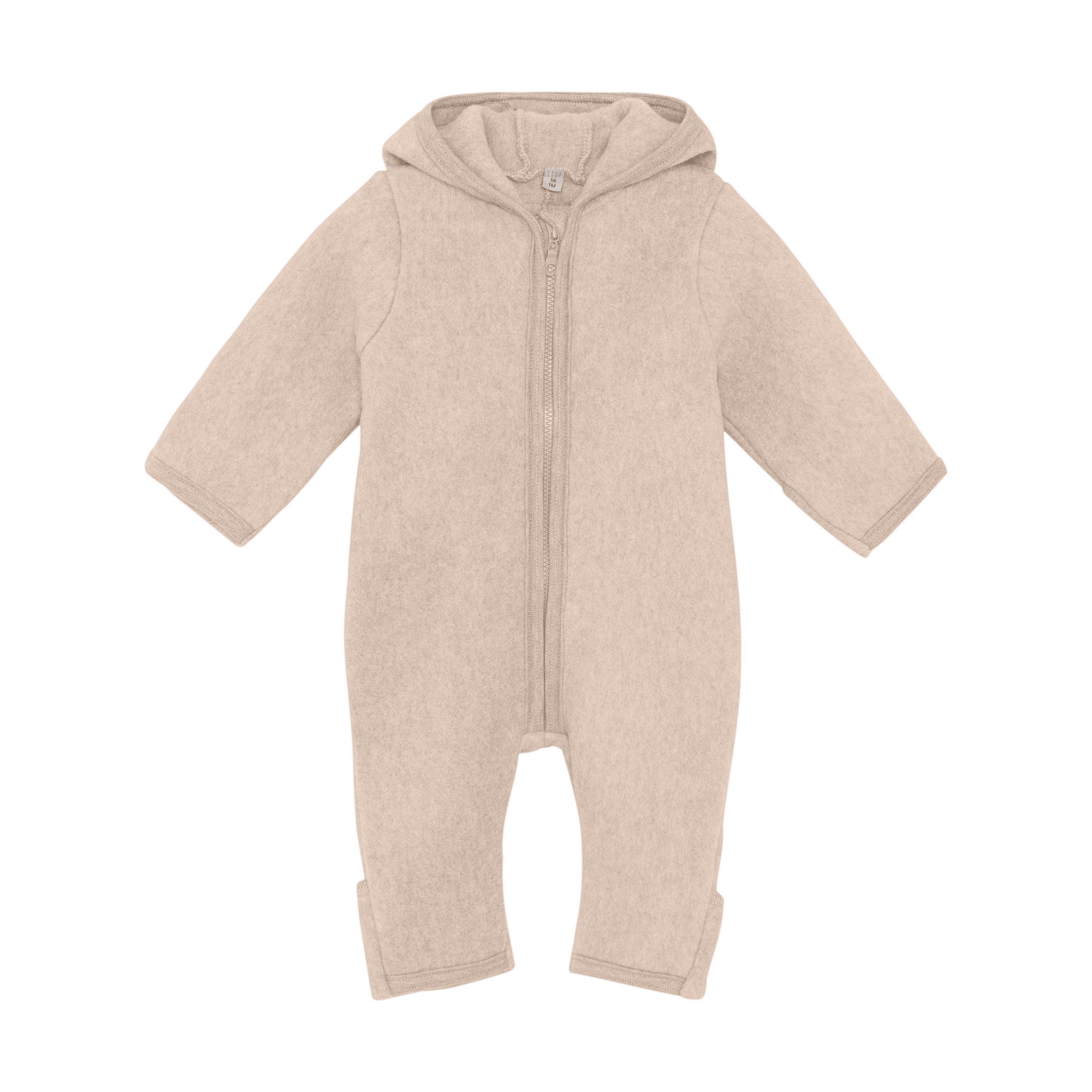 Huttelihut Heldress m/ører, Bomullsfleece, Camel Melange