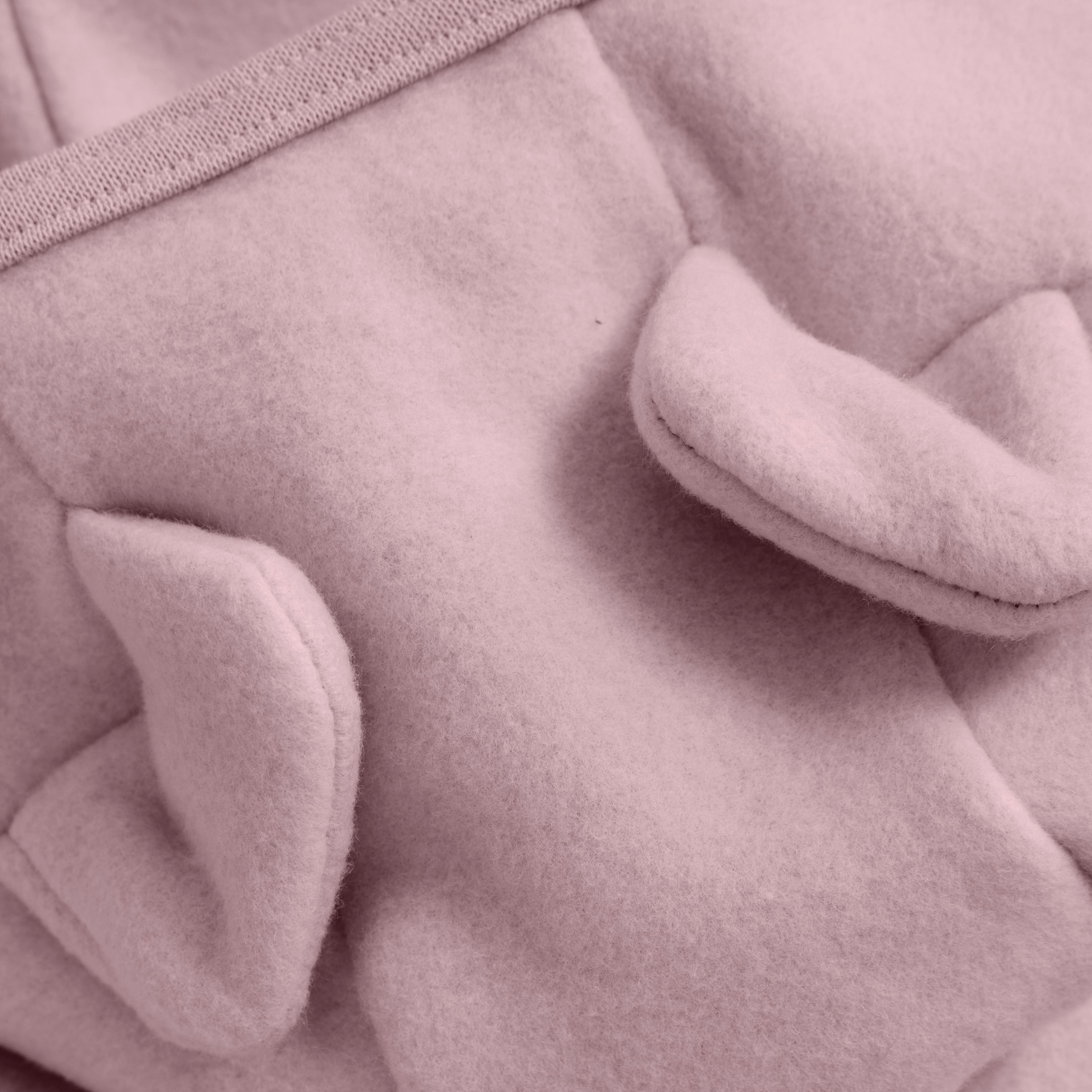 Huttelihut Heldress m/ører, Bomullsfleece, Deauville Mauve