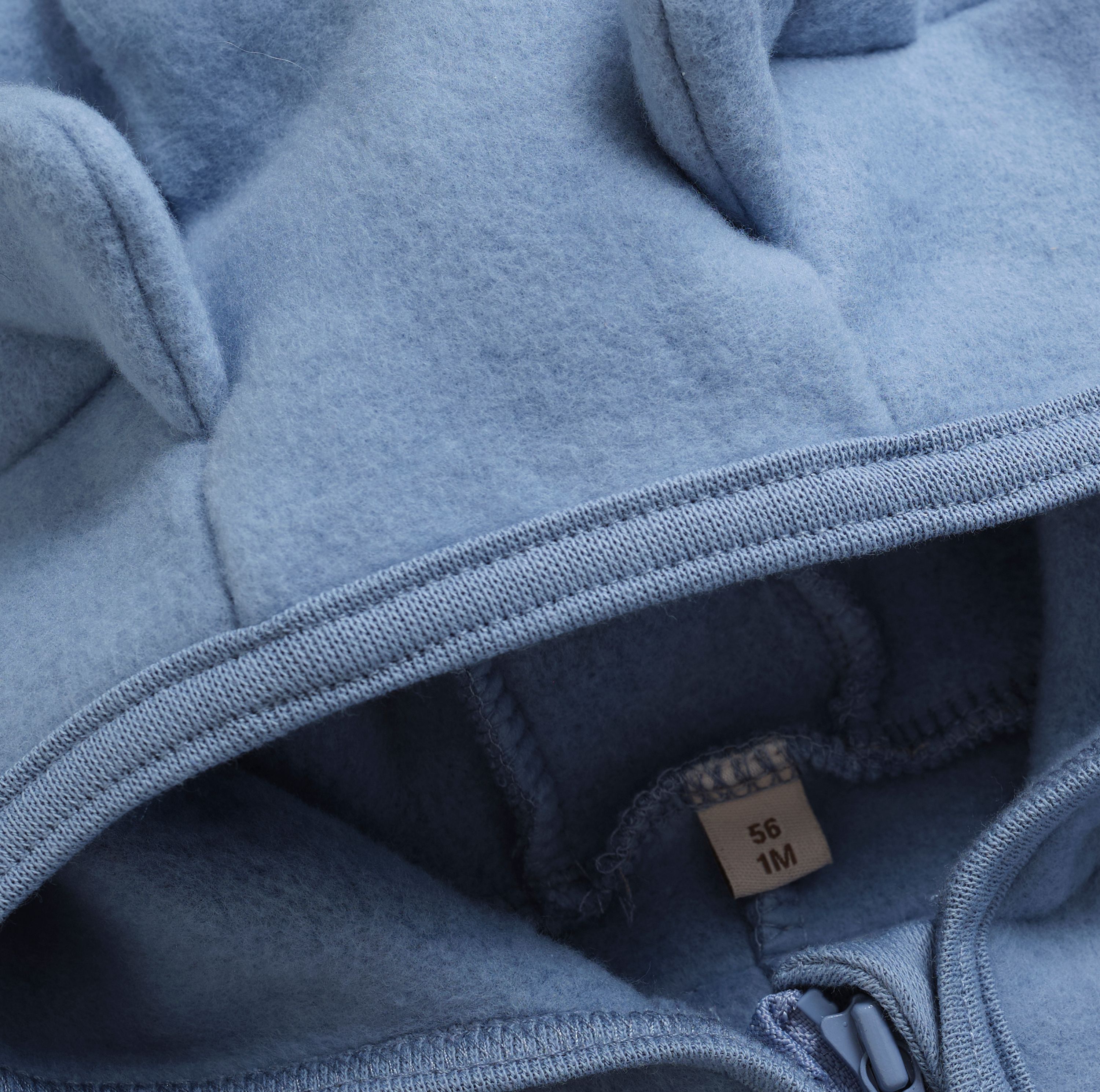 Huttelihut Heldress m/ører, Bomullsfleece, Windward Blue