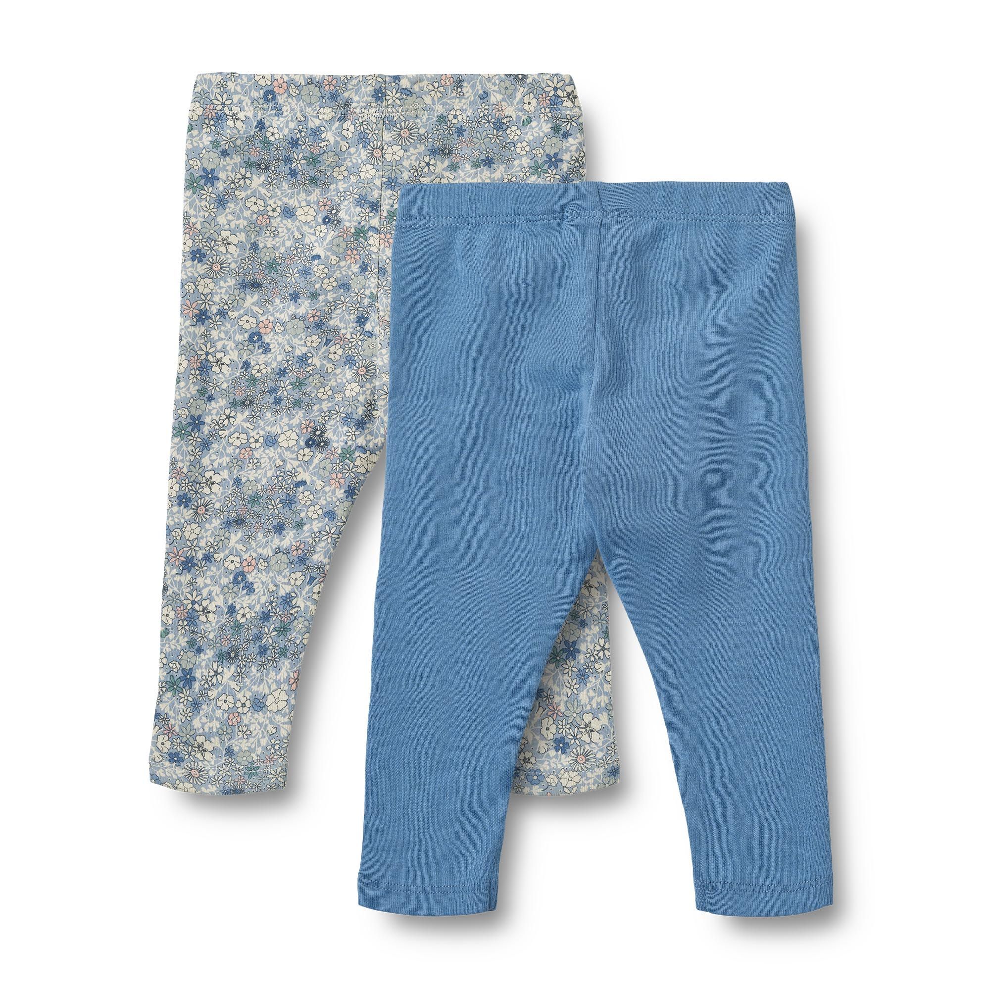 Leggings 2pk, Wheat, Jules, Blue Summer Flowers
