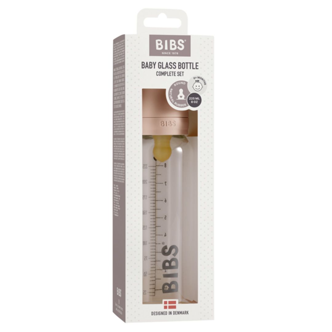 Glassflaske, BIBS, Latex, 225ml, Blush