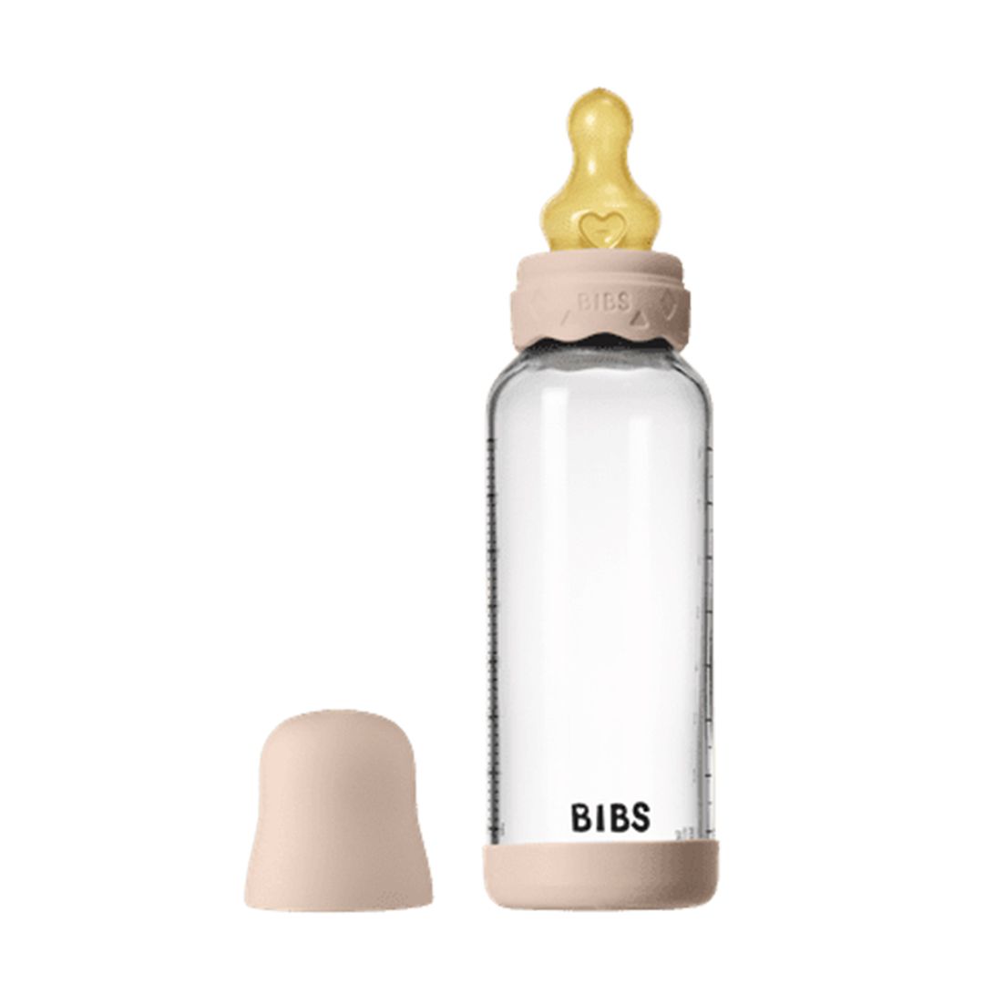 BIBS Glassflaske, Boheme, Latex, 240 ml, Medium Flow, Blush