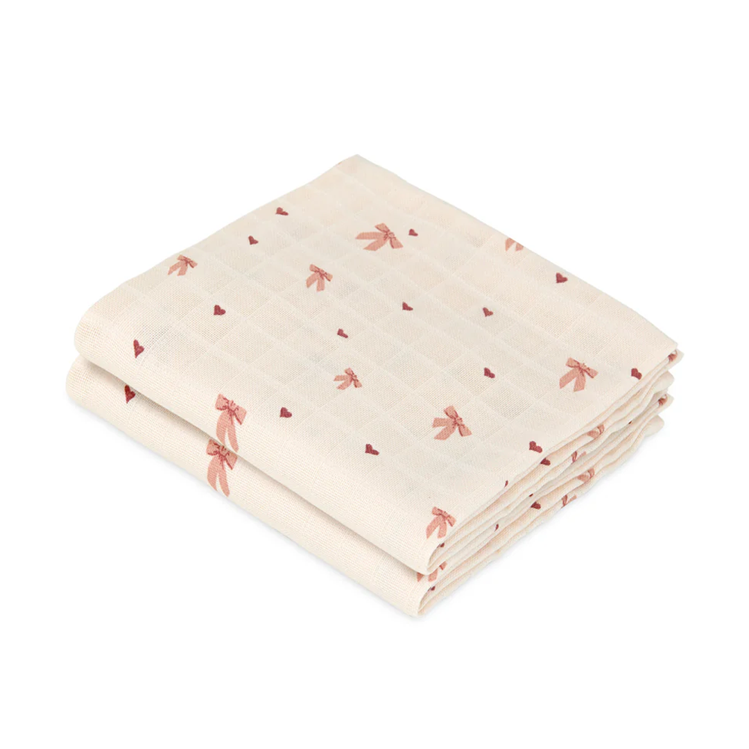 Cam Cam Muslin Kluter, Bows 2pk