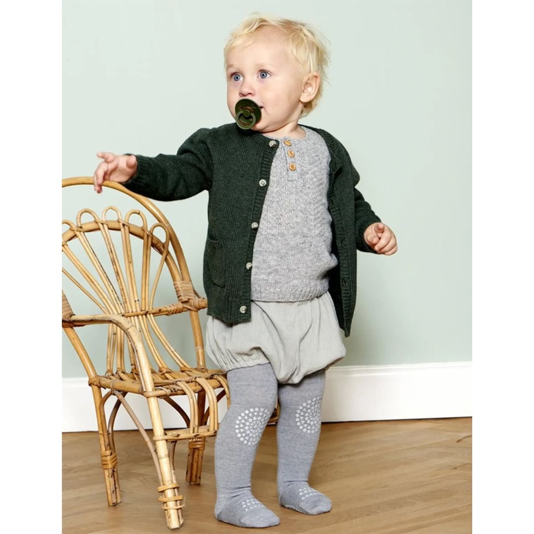 Ullstrømpebukse, GoBabyGo, Antiskli, Grey Melange