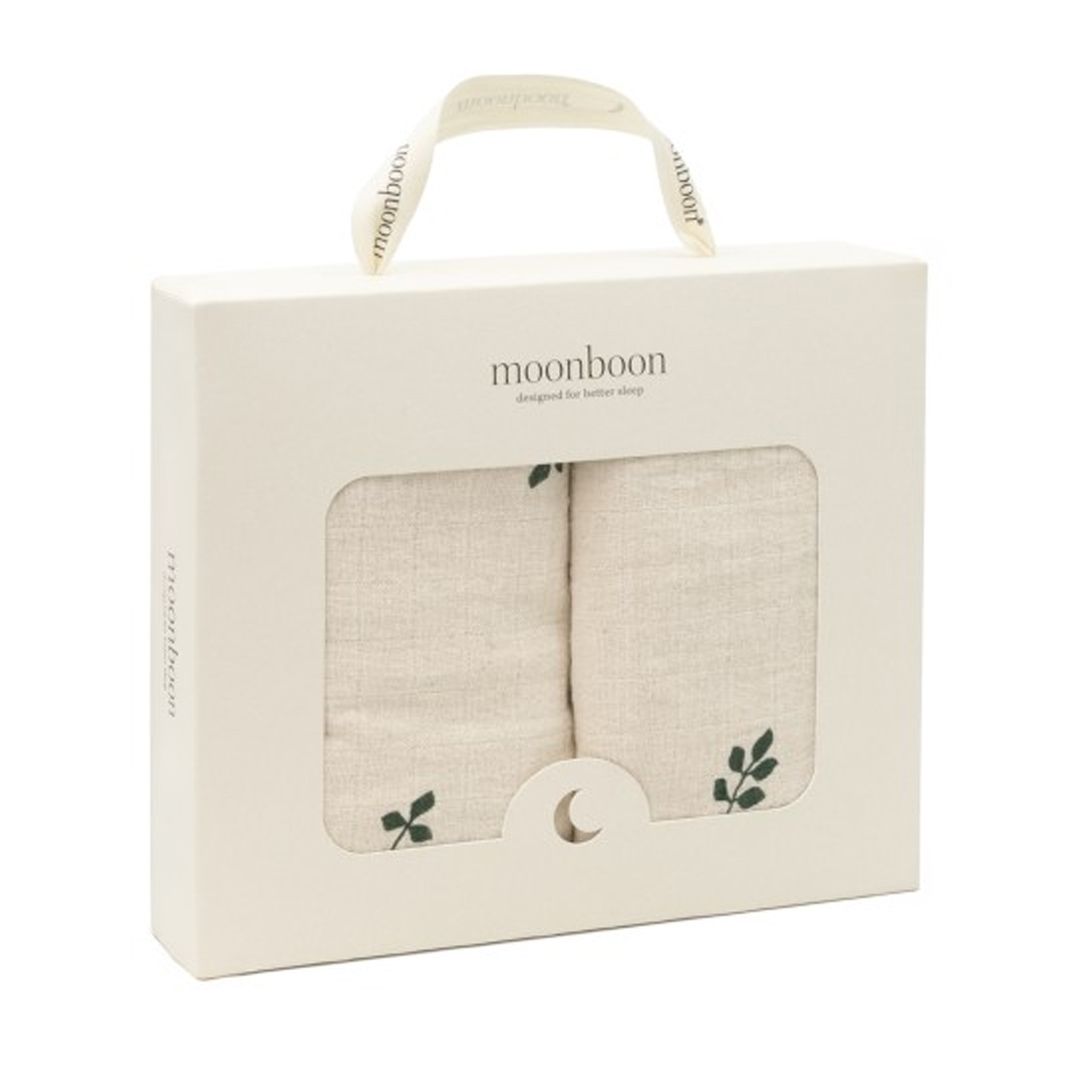 Moonboon musselin babyteppe, Leaf 2pk