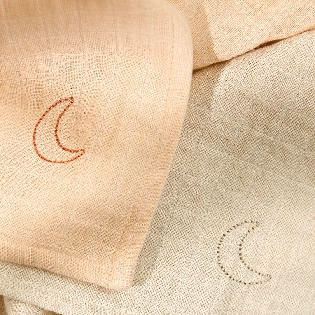 Moonboon Musselin babyteppe, Over The Moon Rose, 2pk