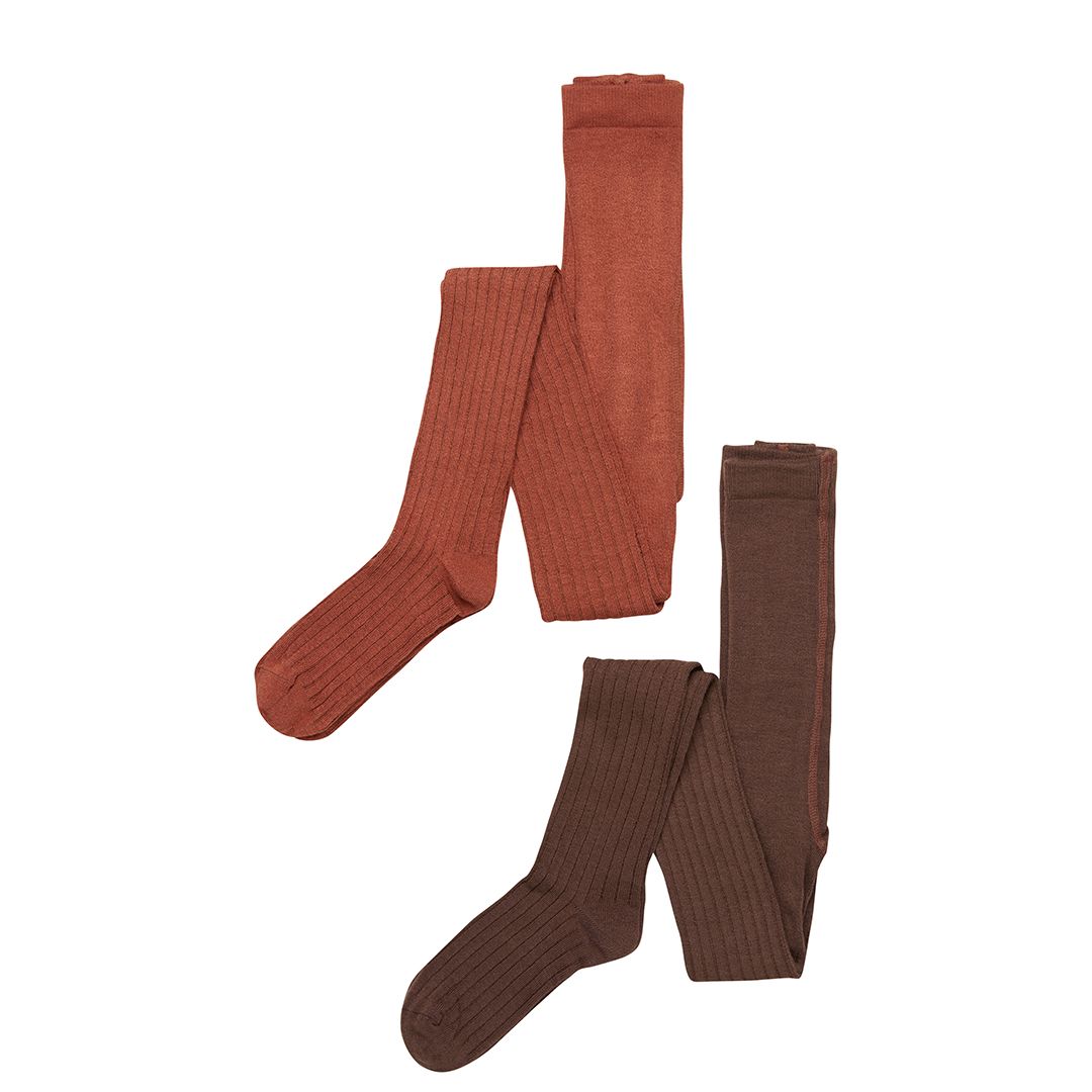 Strømpebukse, Minymo, Cocoa Brown, Rib-2pk