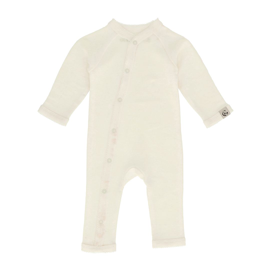Vakke Ull Babydress, Gullkorn Design, Hvit