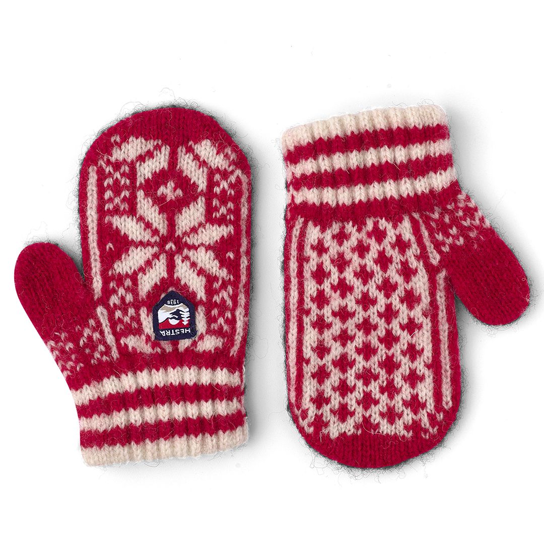 Ullvotter, Hestra, Kids' Nordic, Red/Offwhite