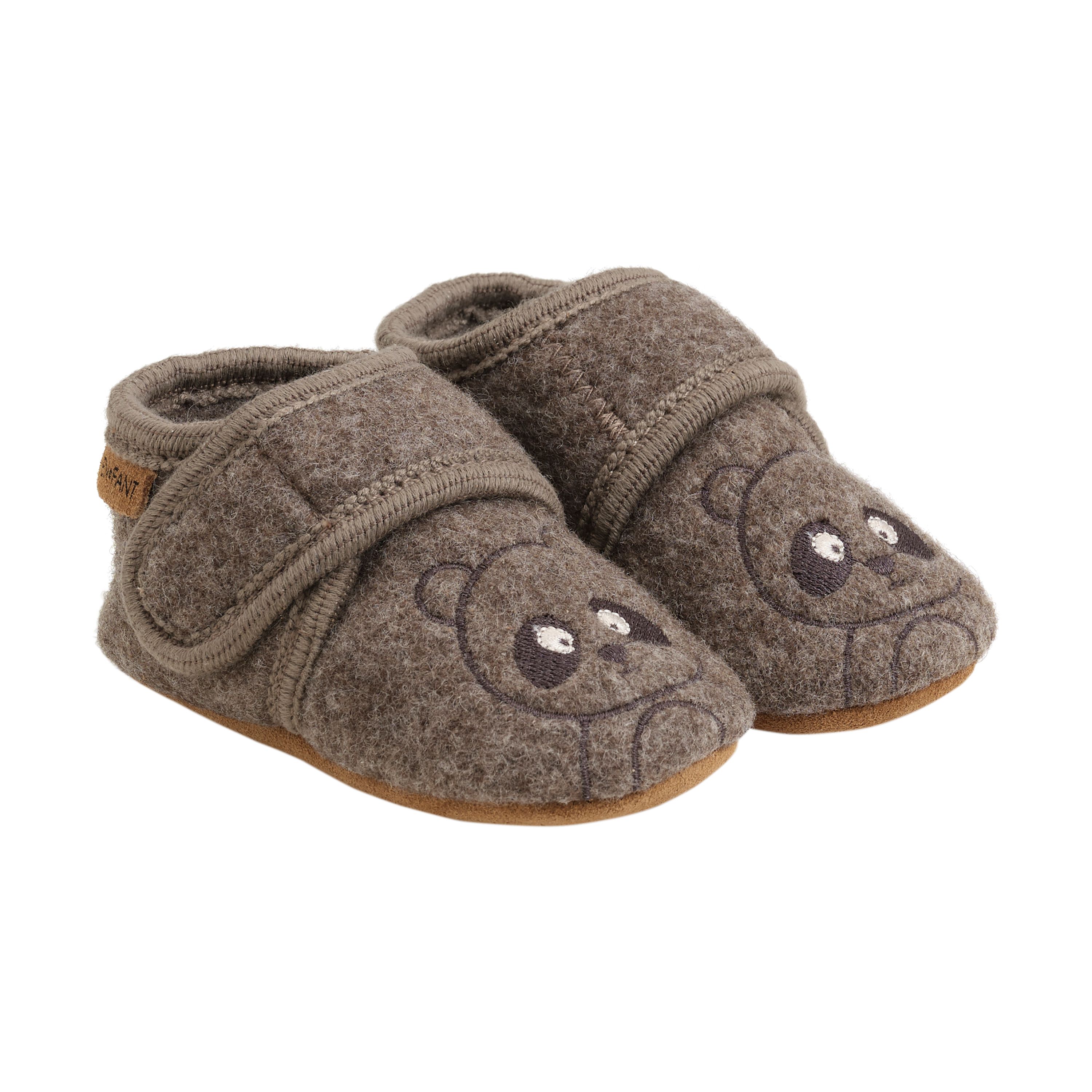 EnFant Ulltøfler m/Broderi, Chocolate Brown