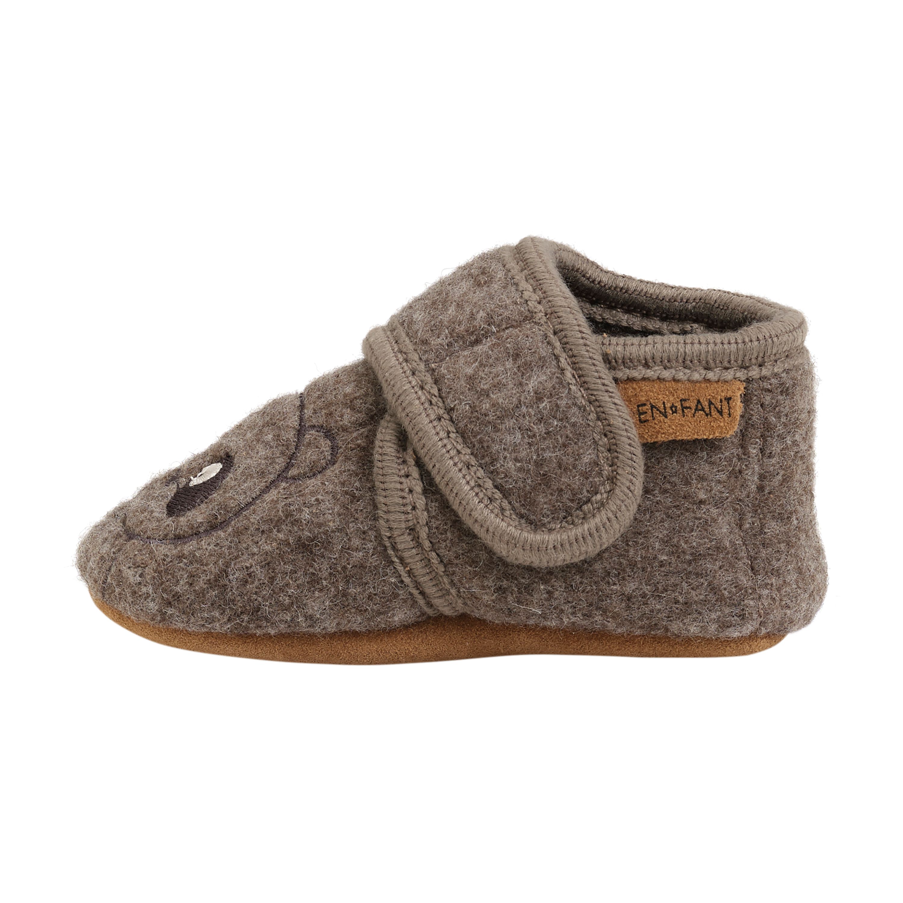 EnFant Ulltøfler m/Broderi, Chocolate Brown