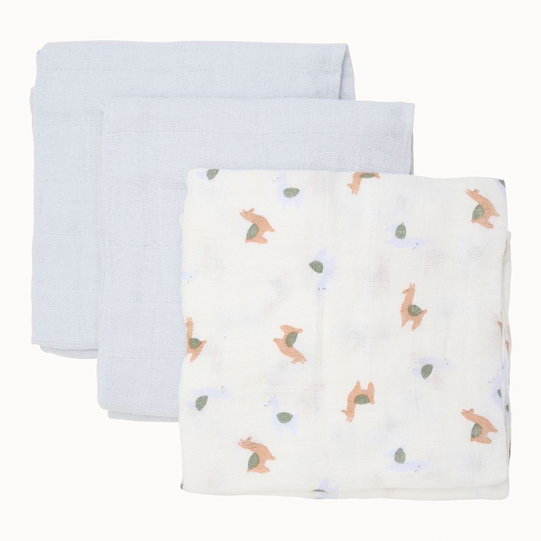 Gassklut, Pippi, Muslin, Metal Mint, 3pk
