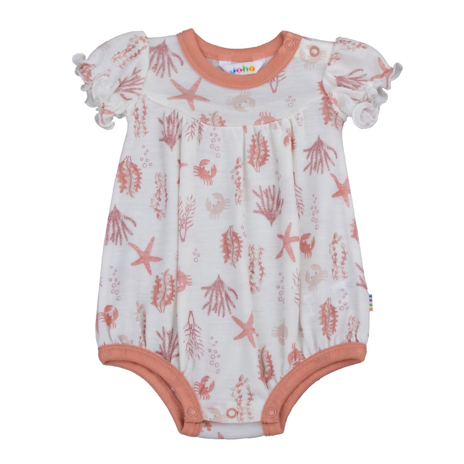 Summersuit, Joha, Merinoull, Aqua Floral, Light Pink