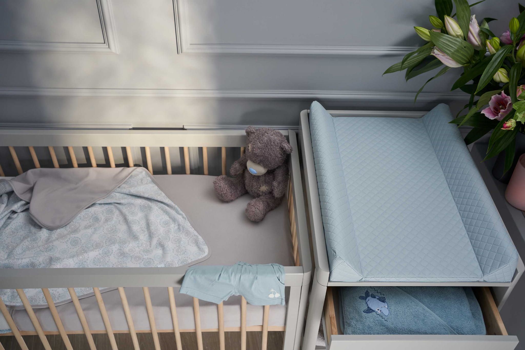 Laken, Ceba Baby, Jersey, 120X60, Grå