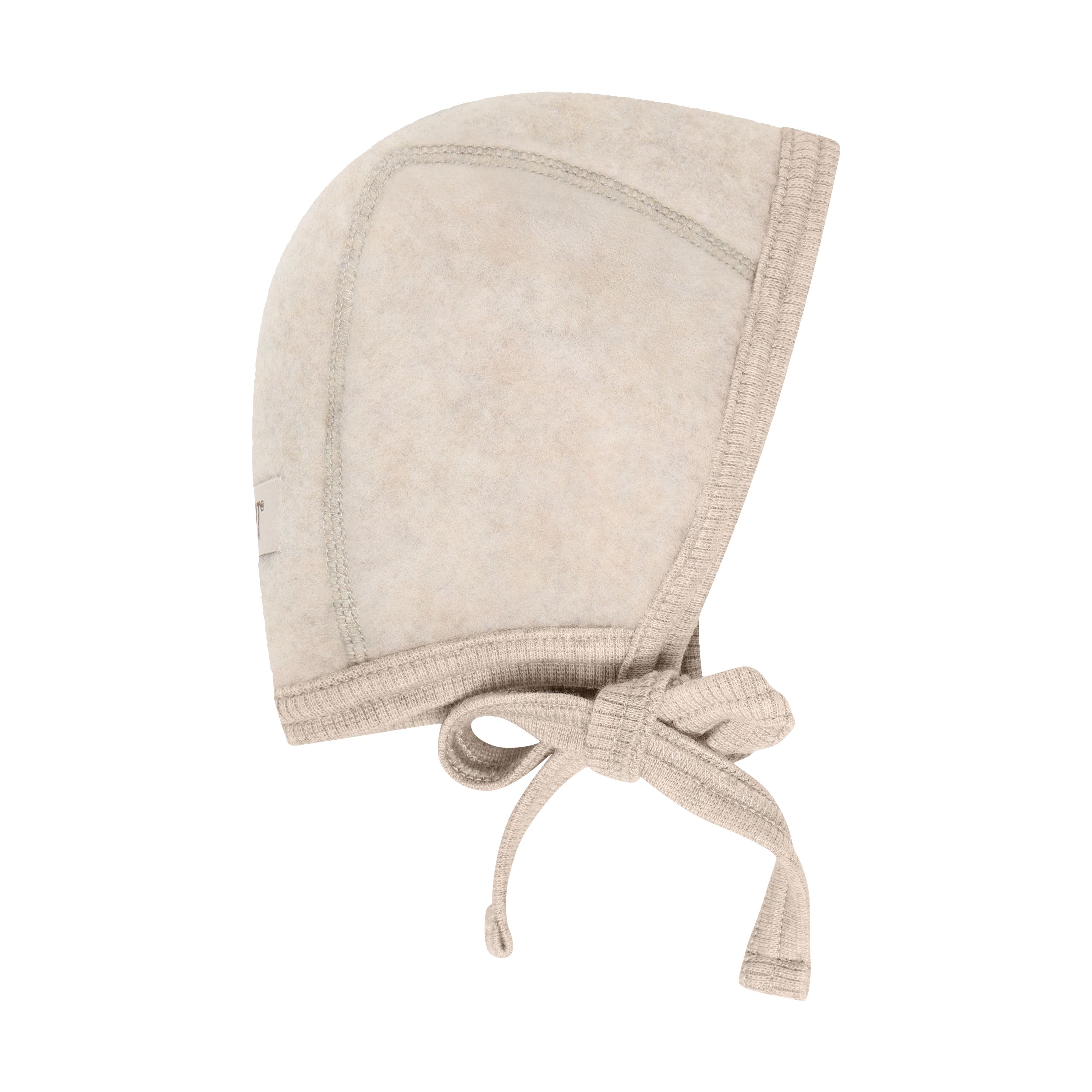 Huttelihut Lue m/knyting, Ull Camel Melange 