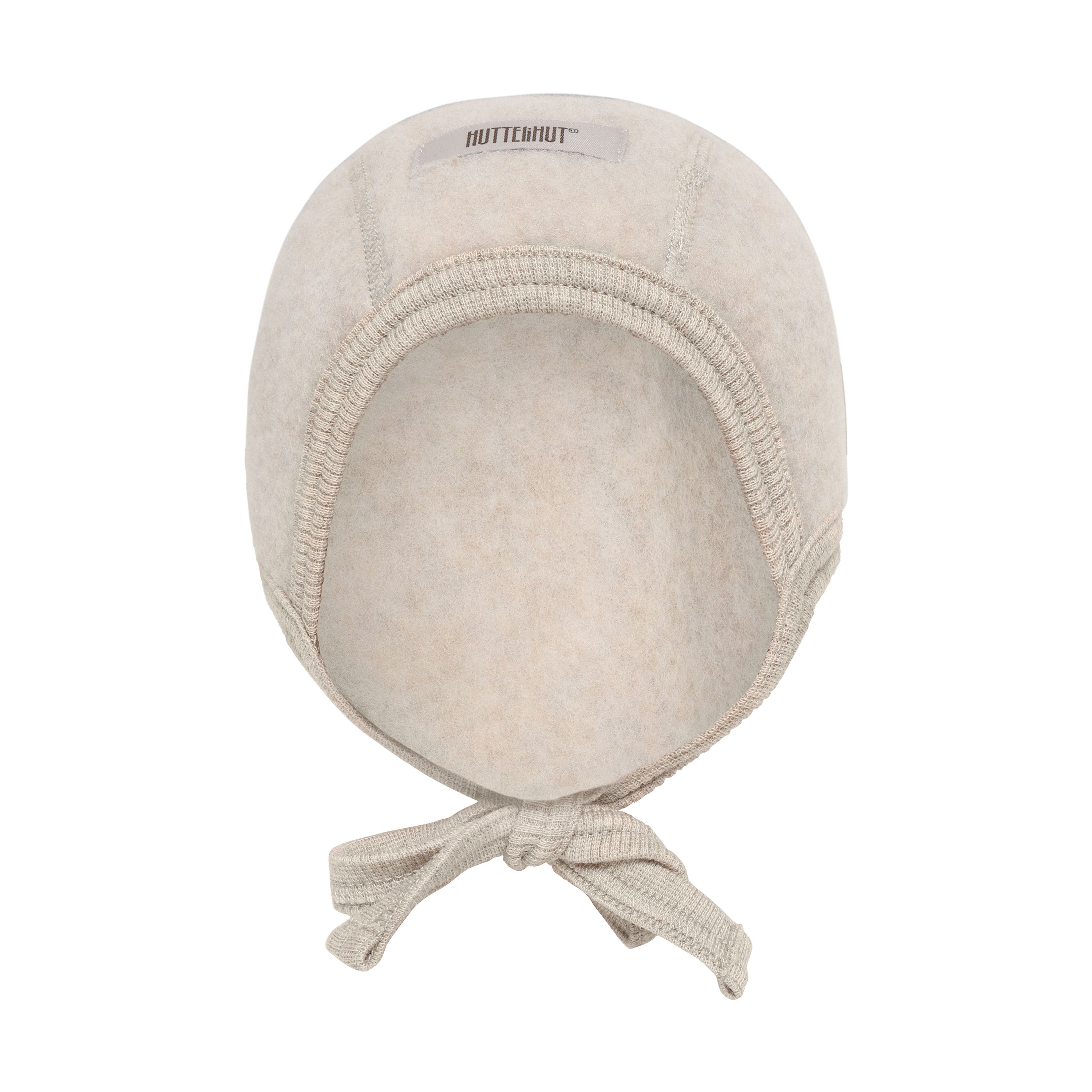 Huttelihut Lue m/knyting, Ull Camel Melange 