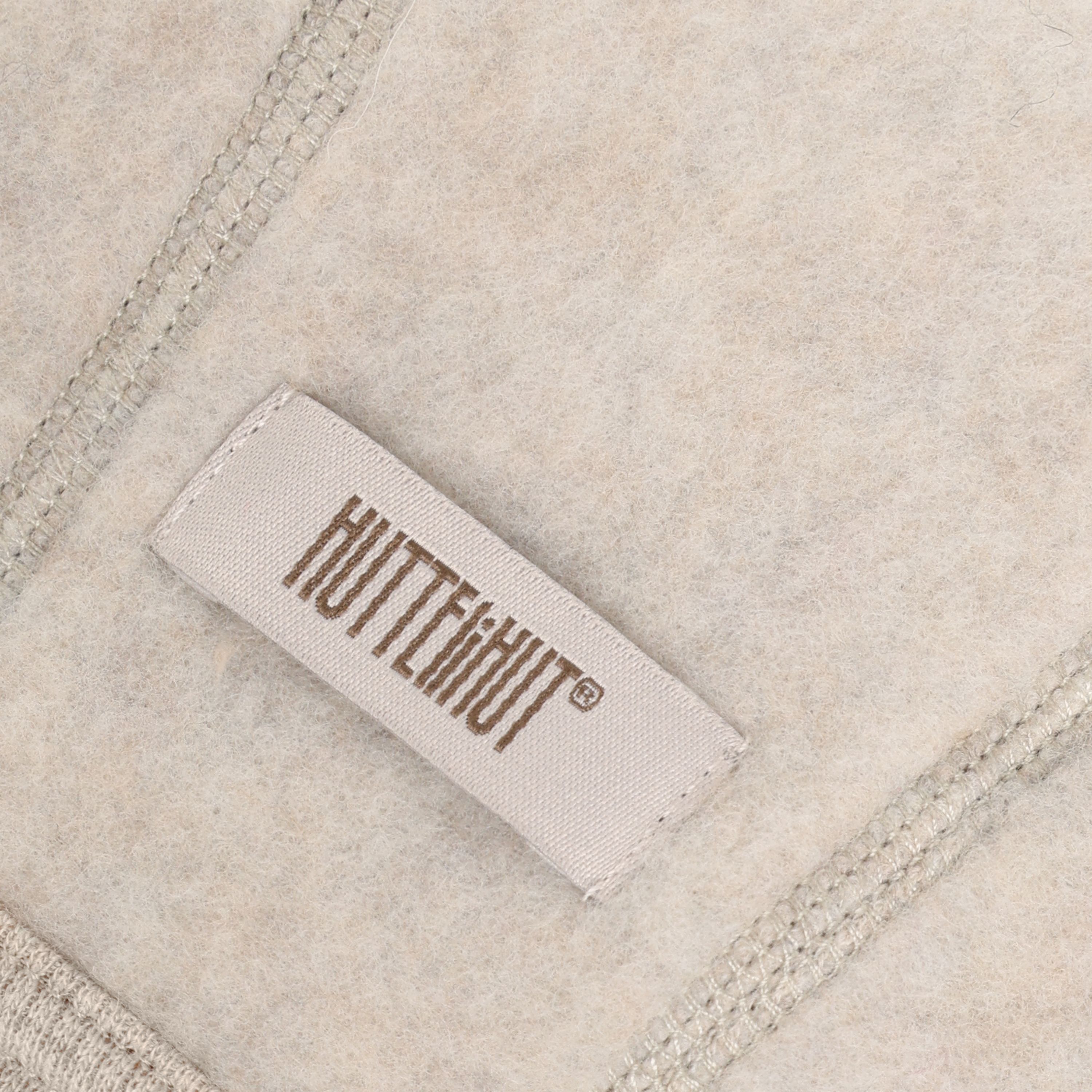 Huttelihut Lue m/knyting, Ull Camel Melange 