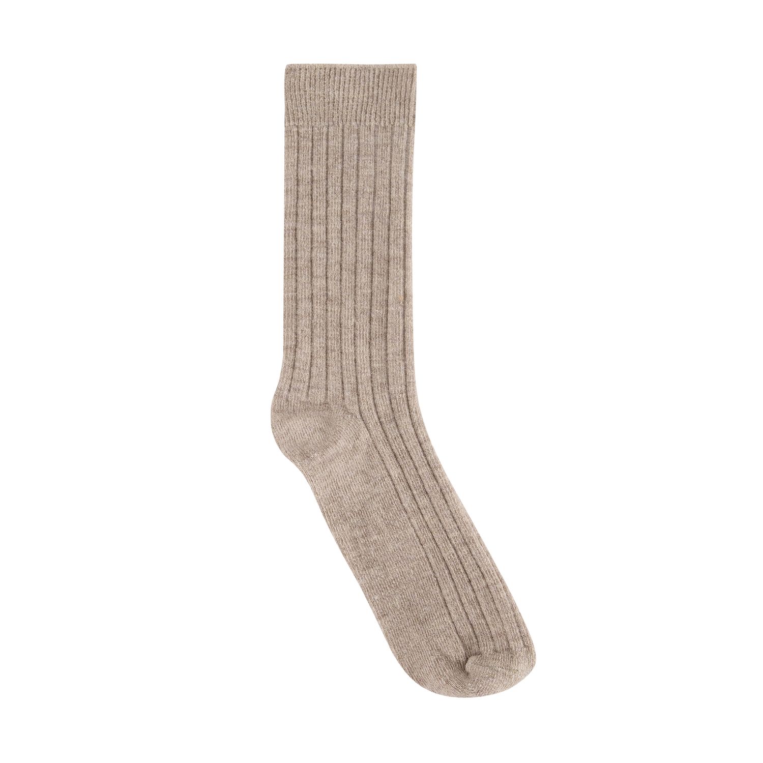Huttelihut Sokker, Ull Rib, 2pk Camel Melange