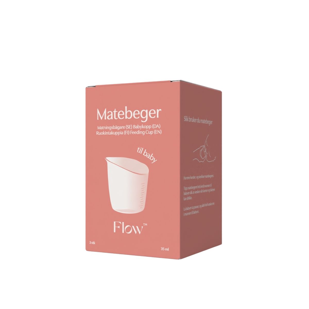 Flow Matebeger med skala 1-35 ml, 3pk