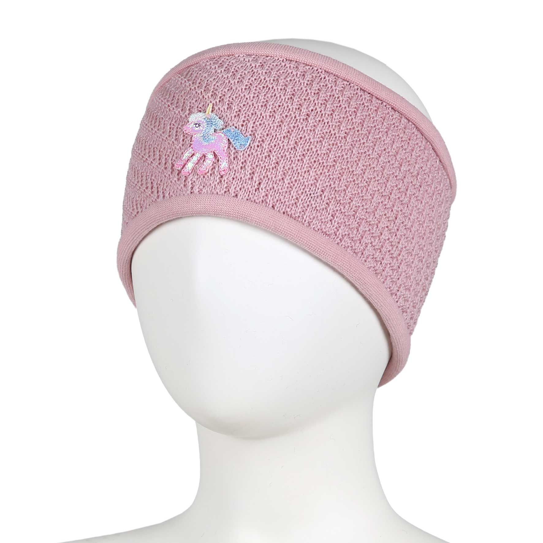 Kivat Pannebånd Merinoull, Pudderrosa, Unicorn