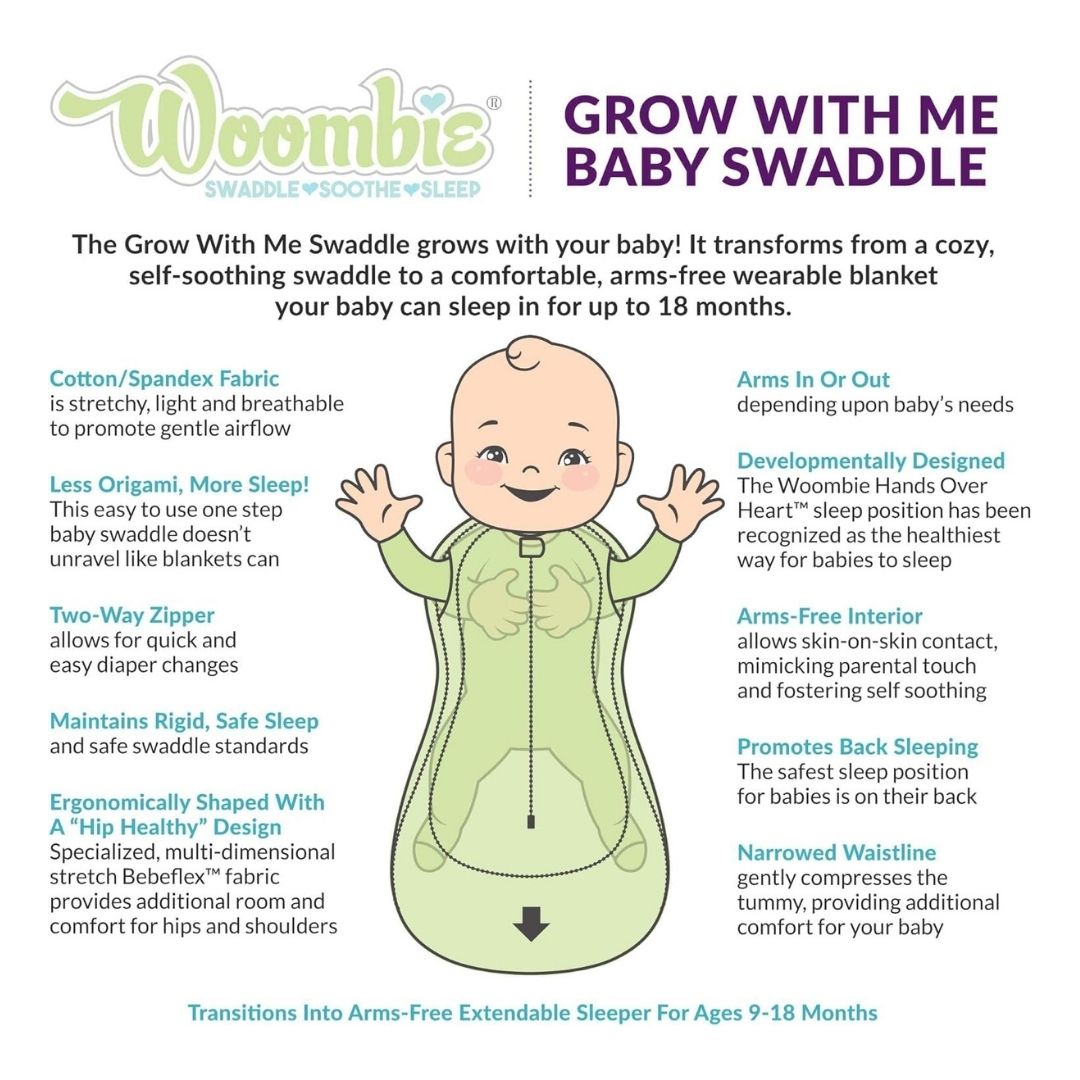 Svøpeteppe, Woombie, Grow With Me, Lime Sorbet, 0-18 mnd