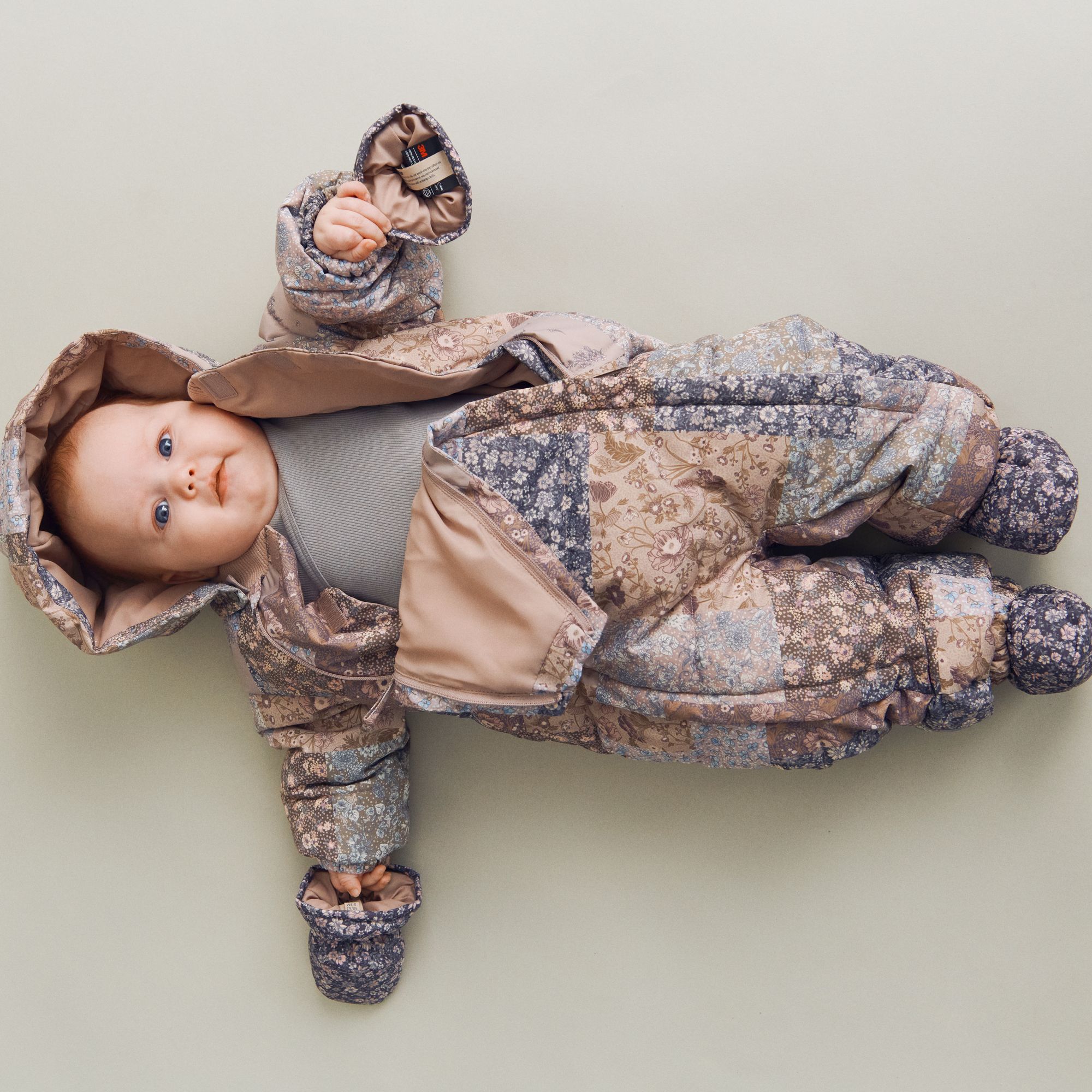 Wheat Vinterdress Baby, Edem, Patchwork Flowers