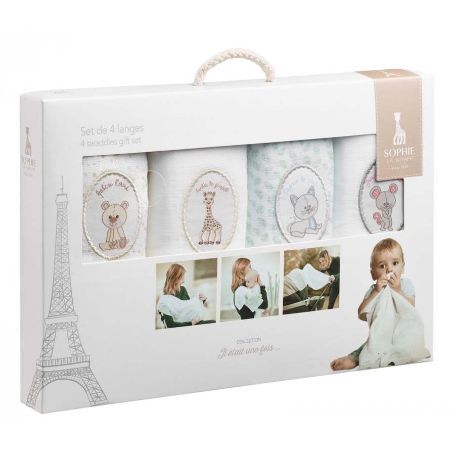 Sophie La Girafe svøpeteppe, 4 pk.