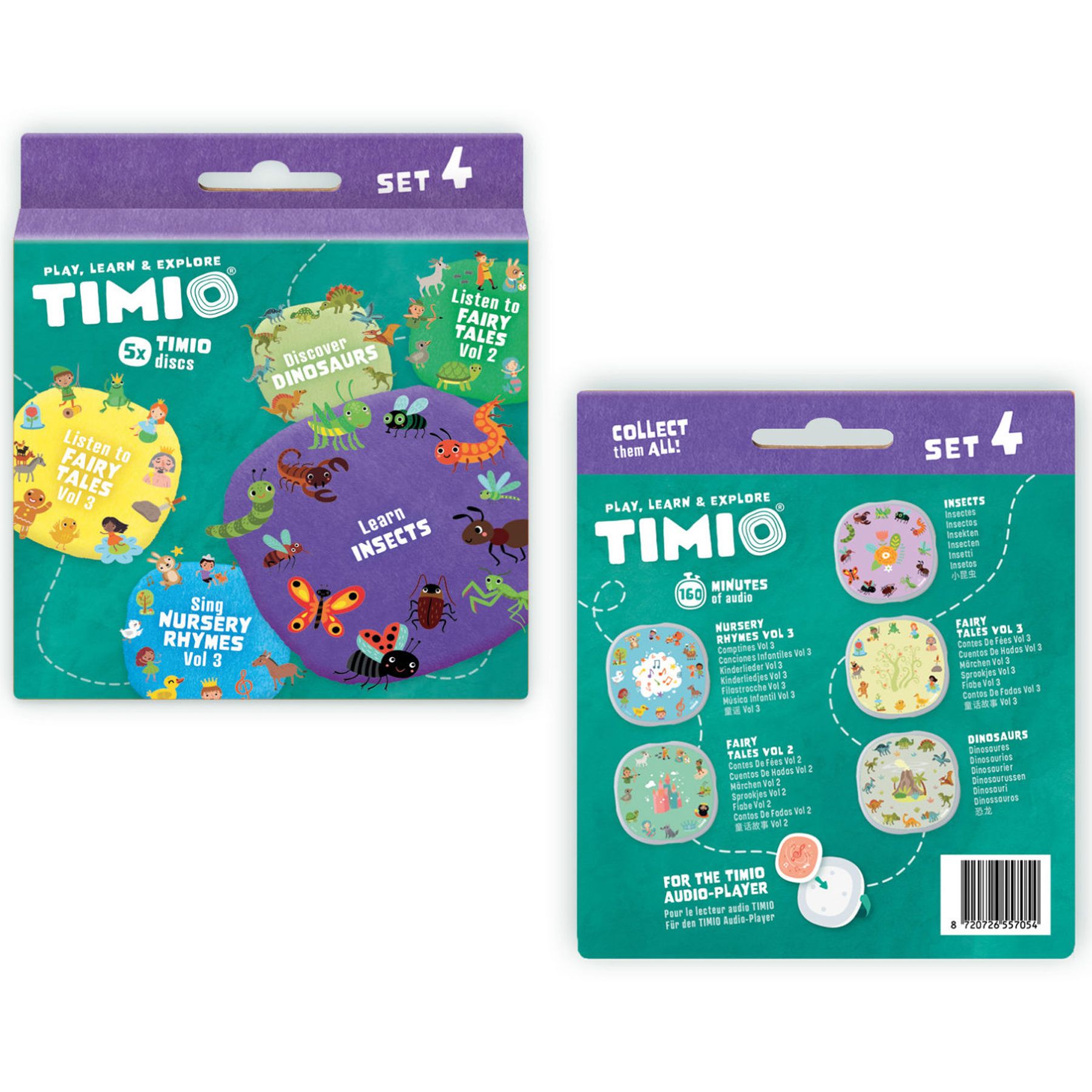  Disc Set 4, TIMIO, Barnesanger, Eventyr, Dinosaurer, Små insekter