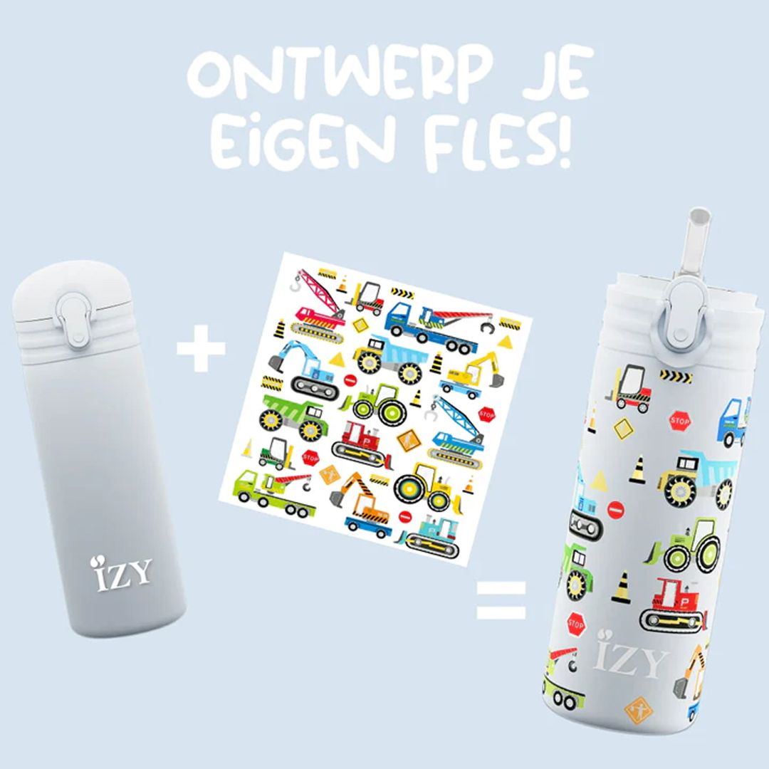 Drikkeflaske, IZY Kids, Blue Machines, 350 ml