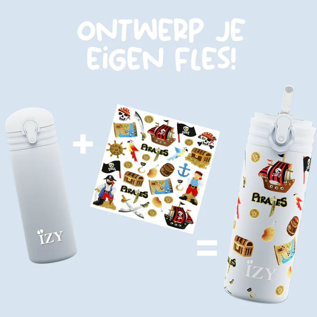 Drikkeflaske, IZY Kids, Blue Pirates, 350 ml