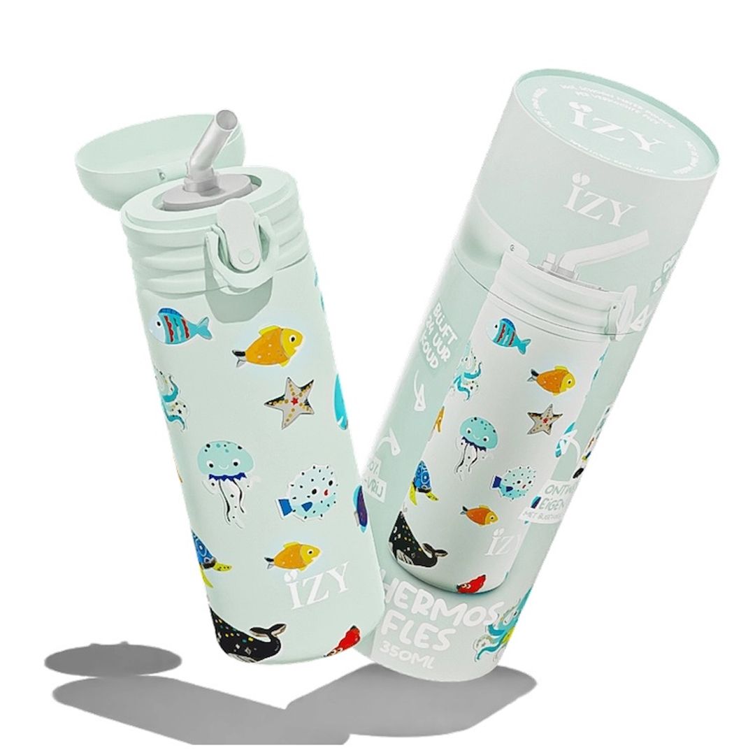 Drikkeflaske, IZY Kids, Green Sealife, 350 ml