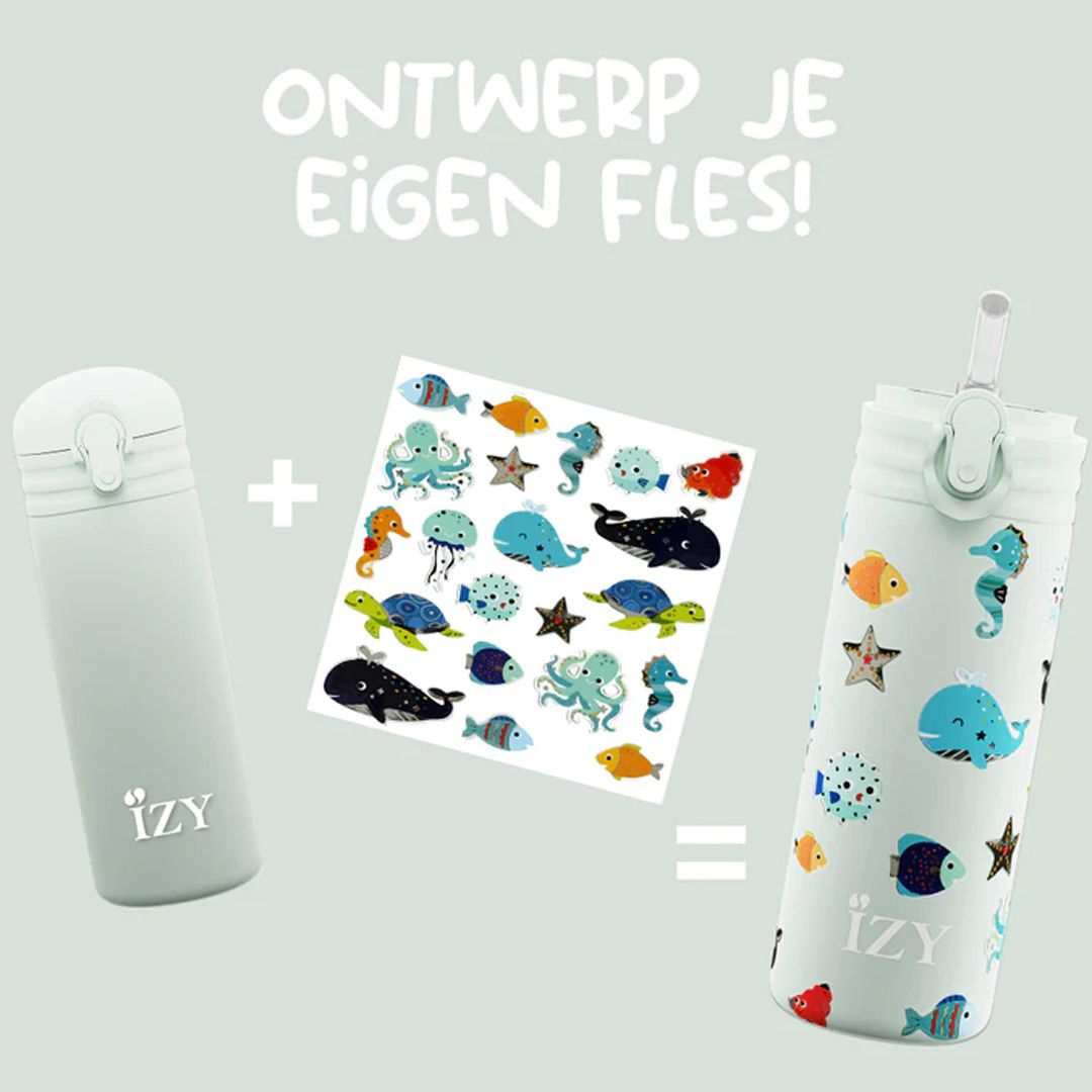 Drikkeflaske, IZY Kids, Green Sealife, 350 ml