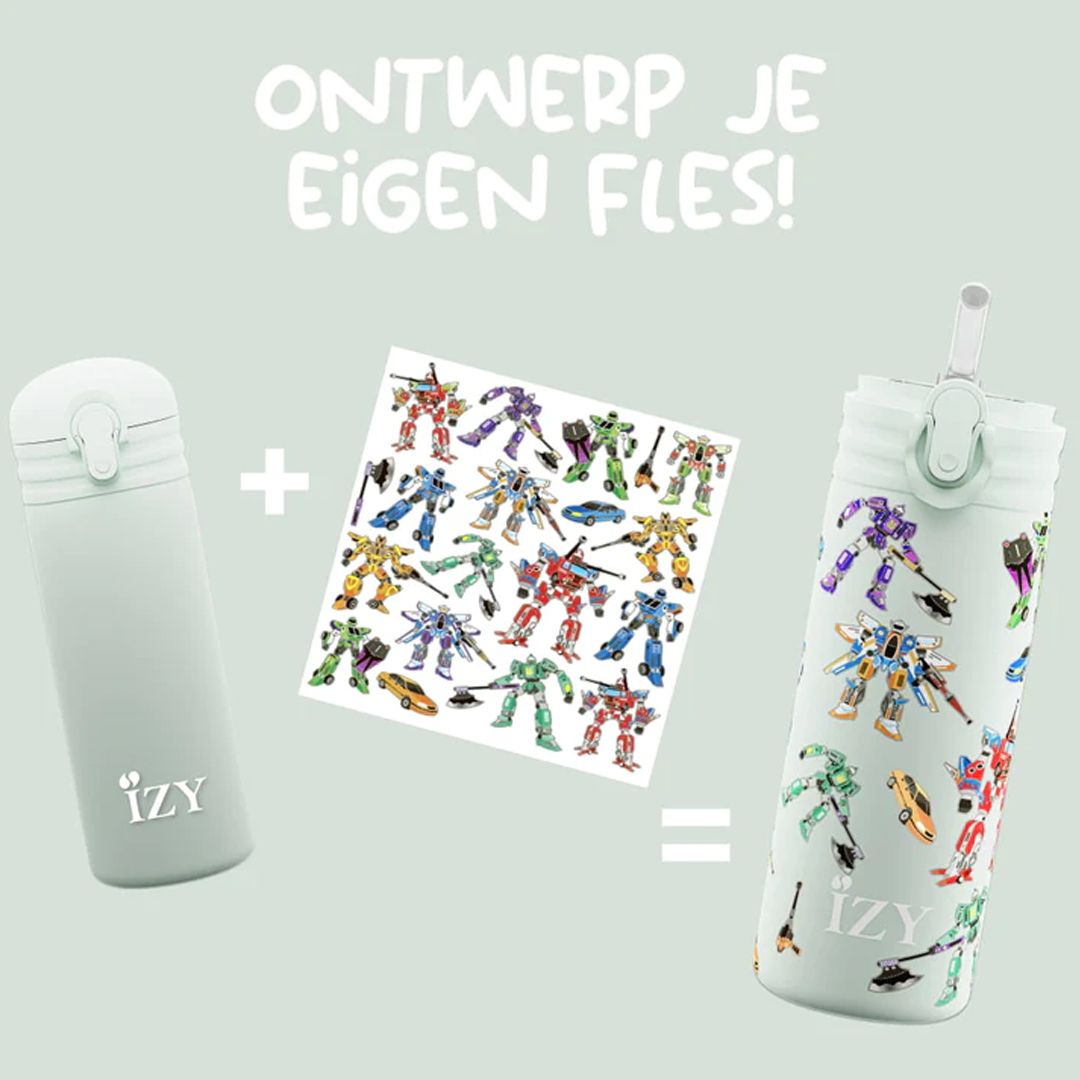 Drikkeflaske, IZY Kids, Green Transformers, 350 ml