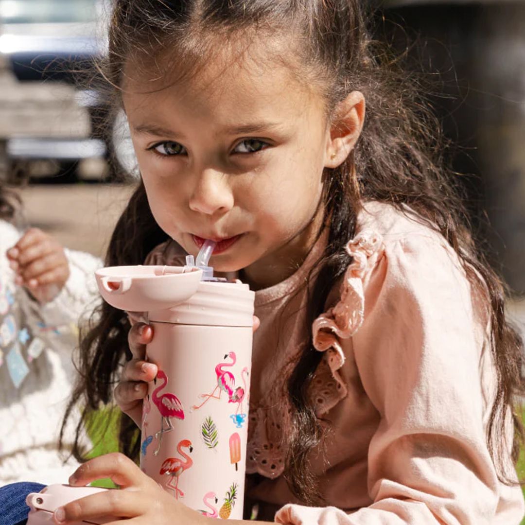 Drikkeflaske, IZY Kids, Pink Flamingo, 350 ml