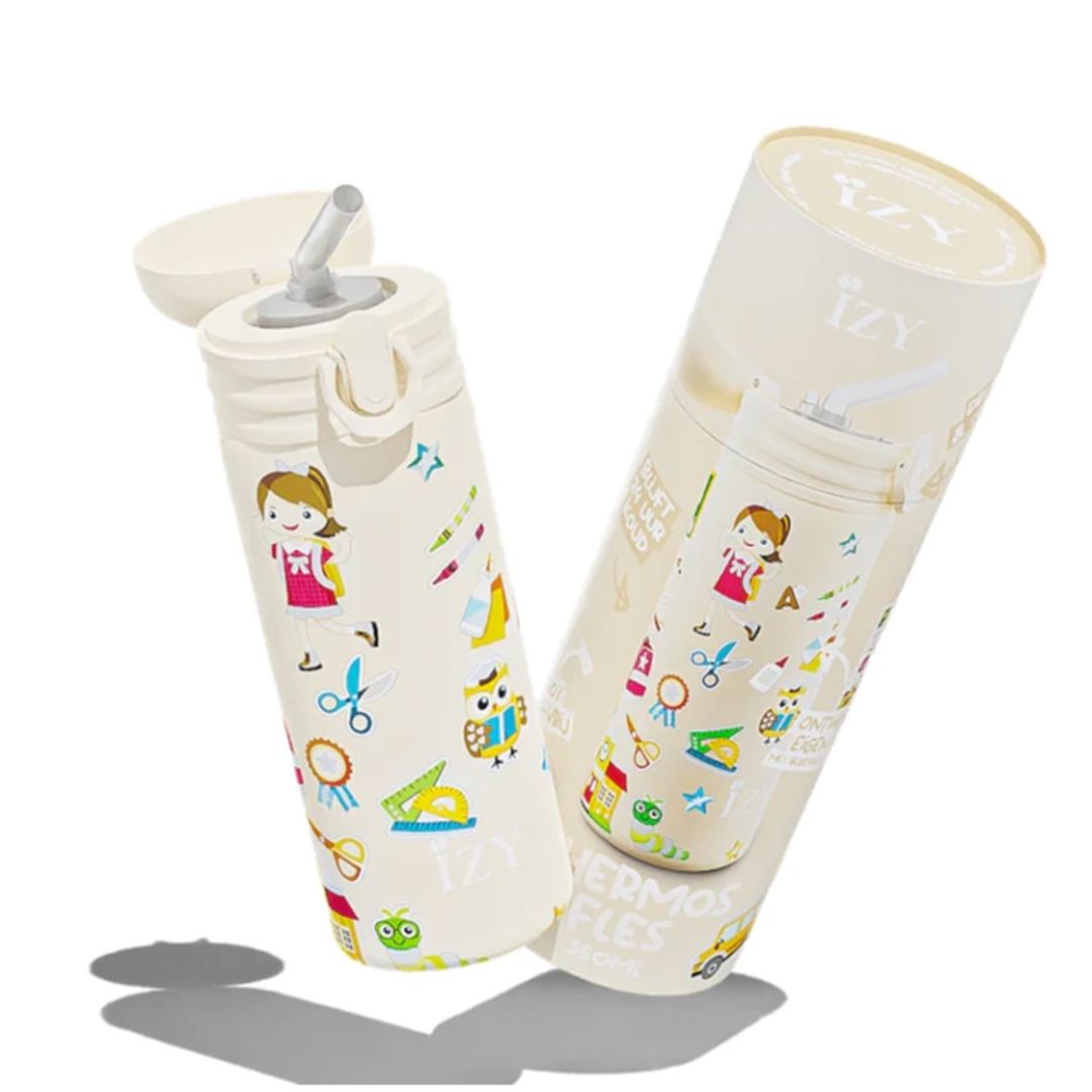 Drikkeflaske, IZY Kids, Yellow School, 350 ml