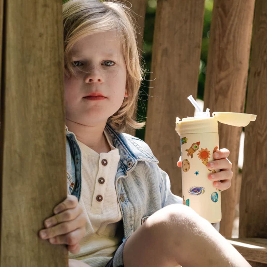 Drikkeflaske, IZY Kids, Yellow Space, 350 ml