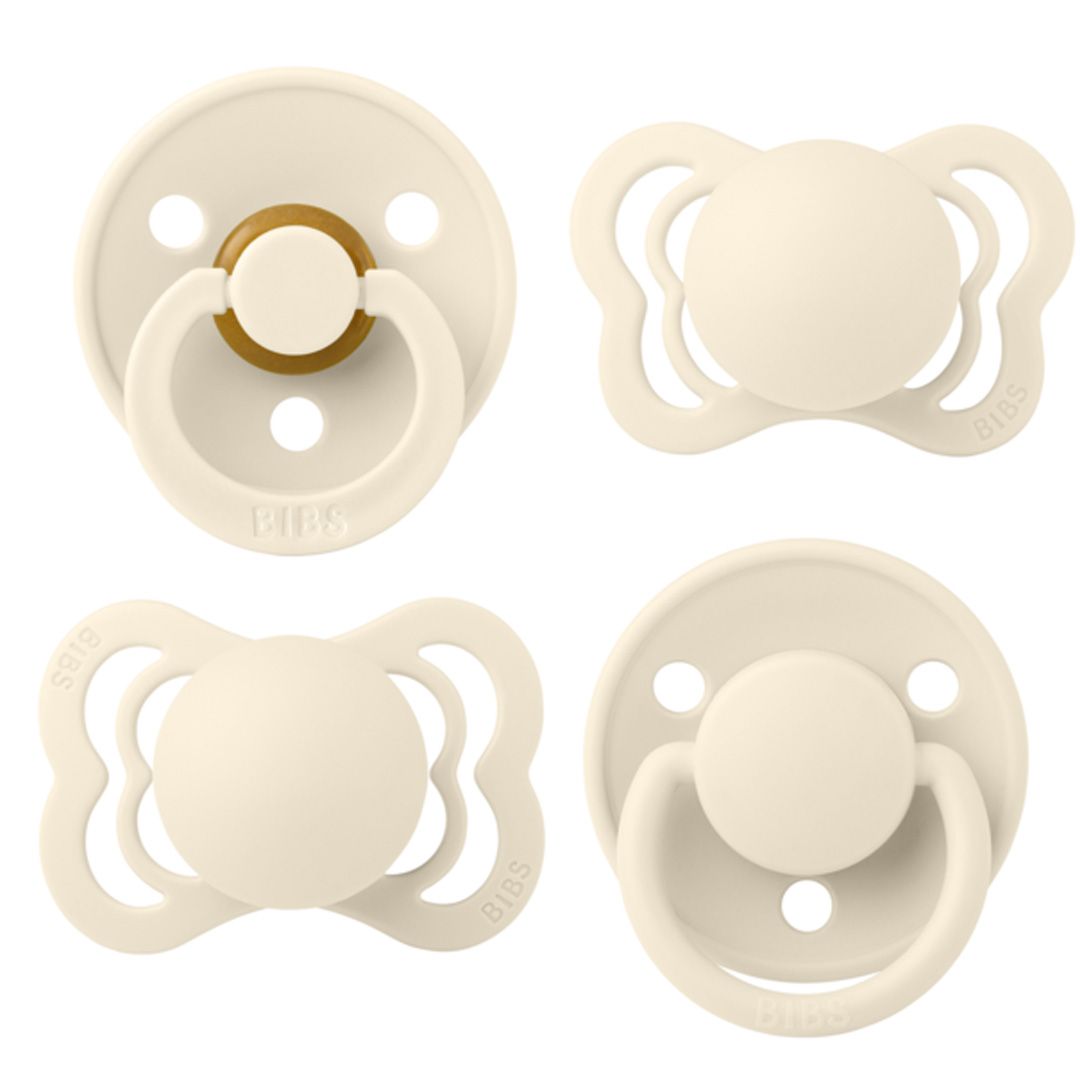 Smokk, BIBS, Try-it Collection, 4 pk Size 1, Ivory