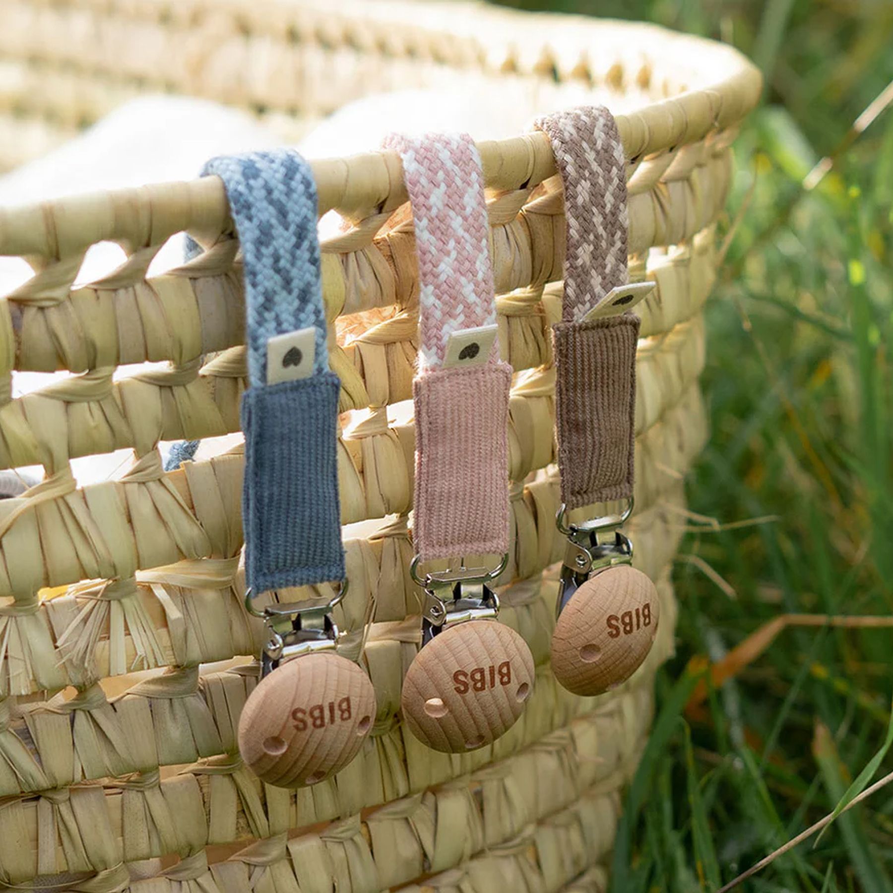 Smokkelenke, BIBS, Clip, Braided Blush/Ivory