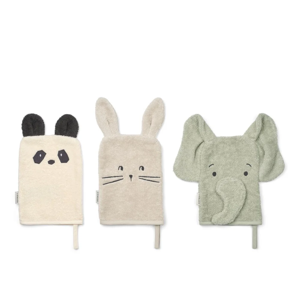 Vaskeklut 3pk, Liewood, Sylvester, Dove Blue Mix