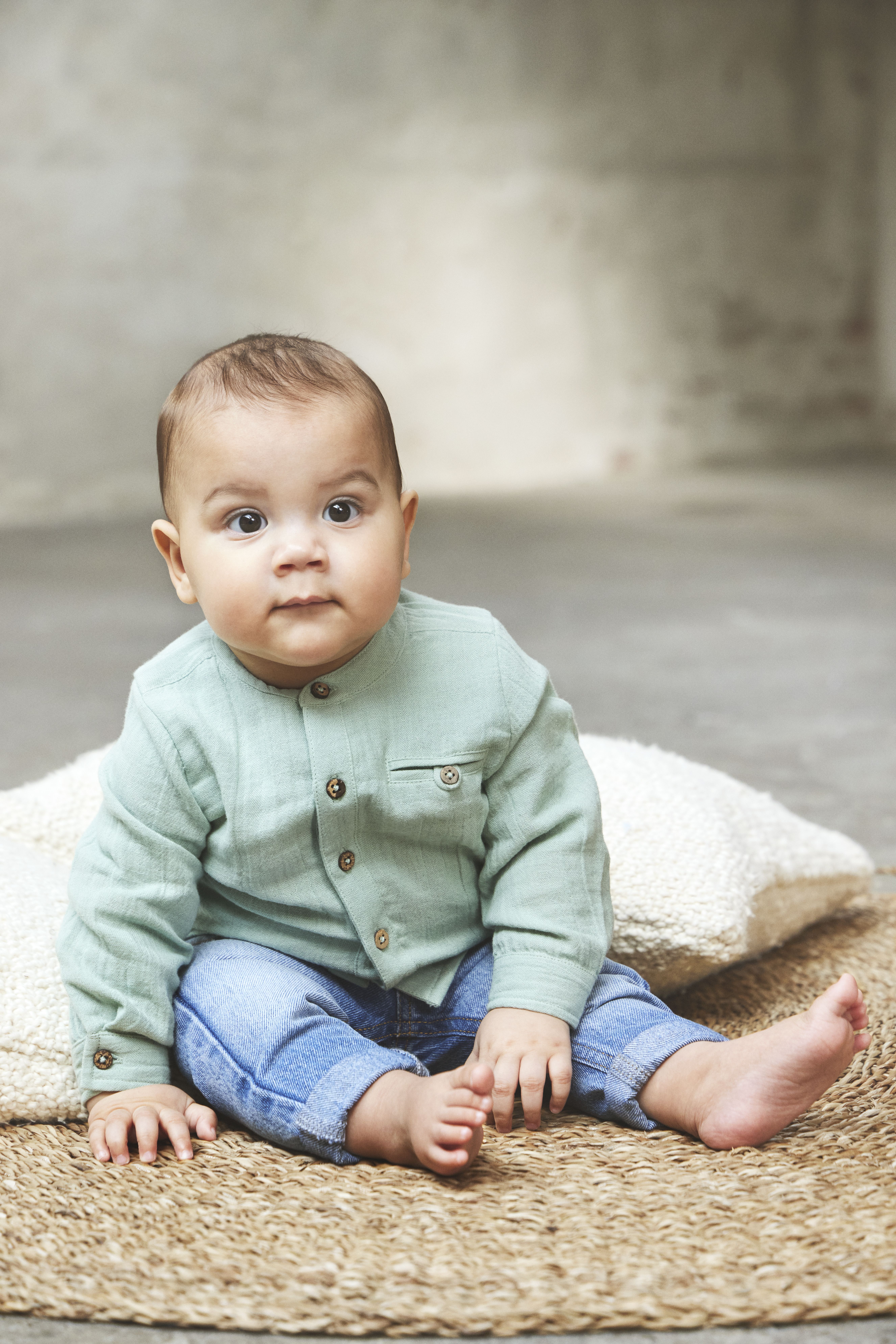 Skjorte, EnFant, Jadeite, Green, Muslin