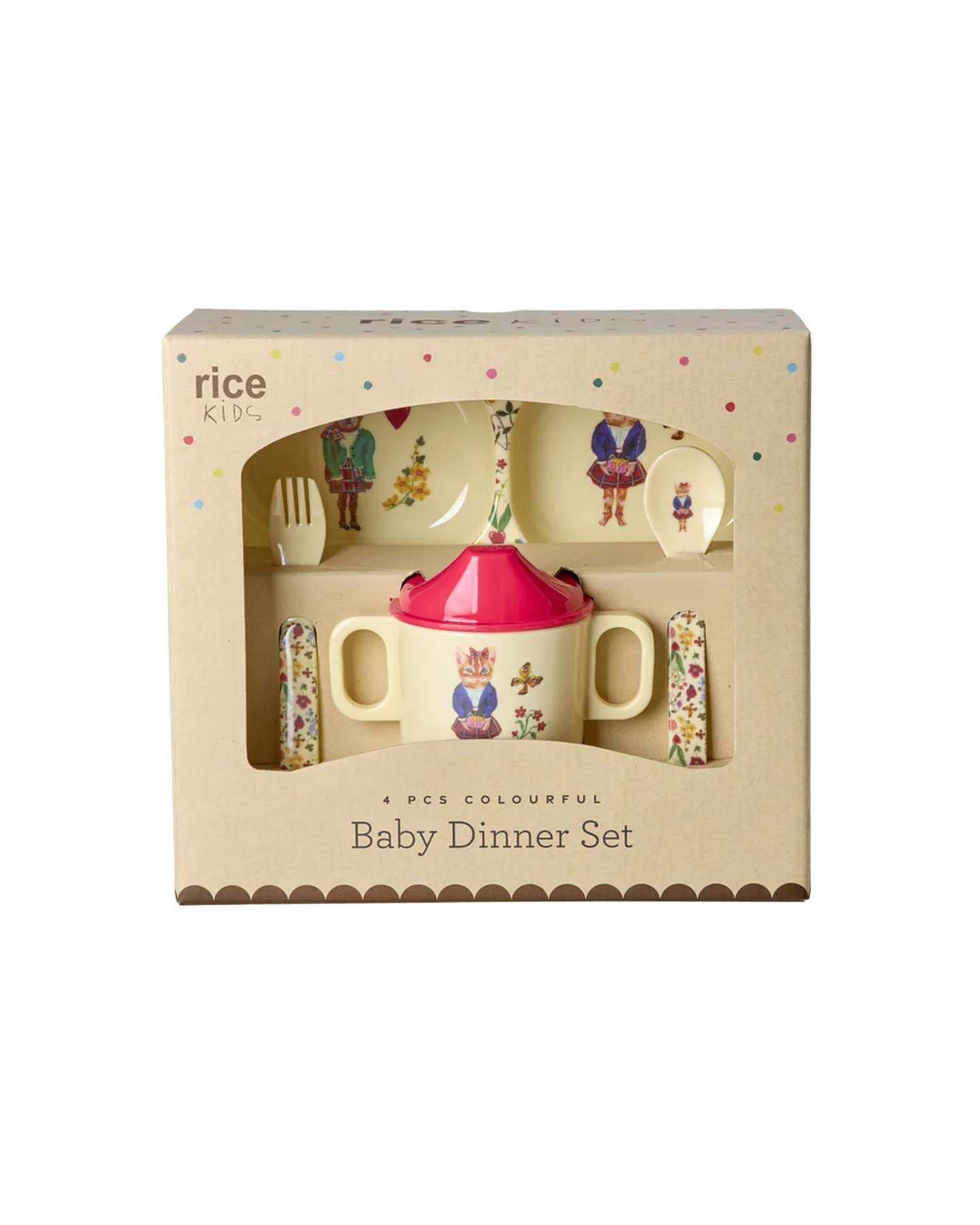 Babyservise i gaveeske, Nathalie Lété-design, Krem, Rice