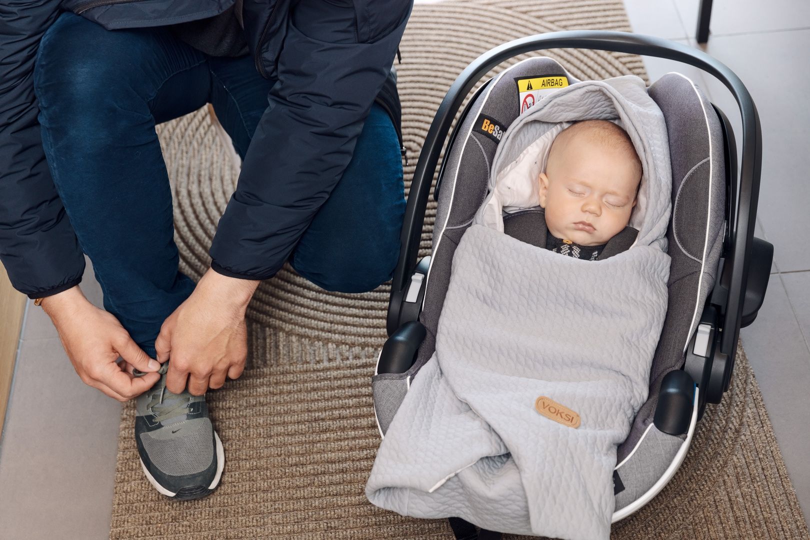 Voksi Baby Wrap Babyteppe, Star Light Grey