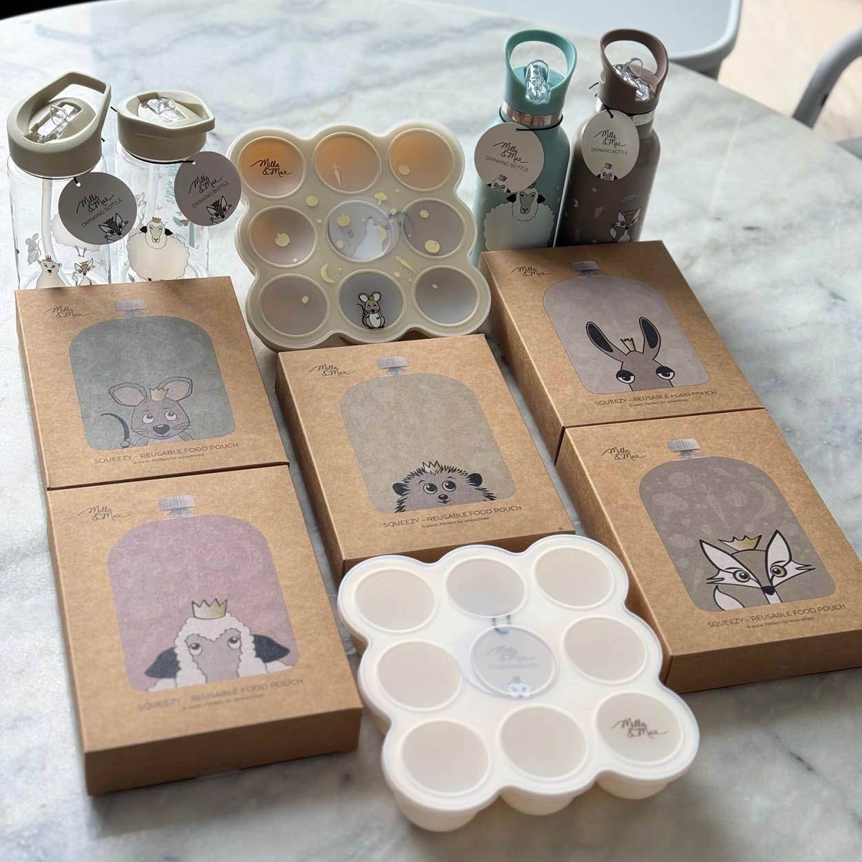 Drikkeflaske 350 ml, Milla&Max, Reven, Simply Taupe