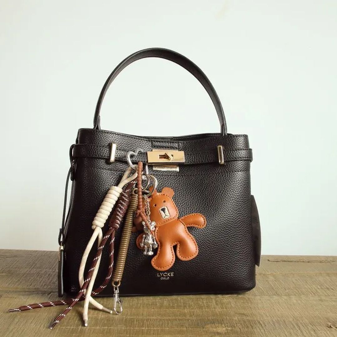 Bag Charm, Tinkafu, Brun Skinn Teddy
