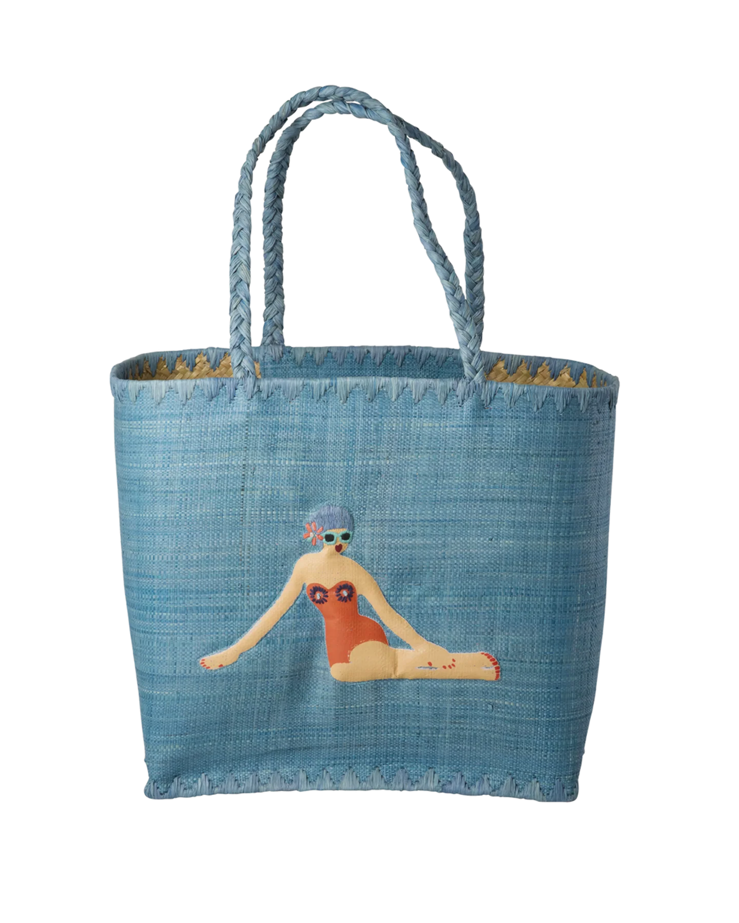 Bag med stort broderi av svømmer, Stor, Rice