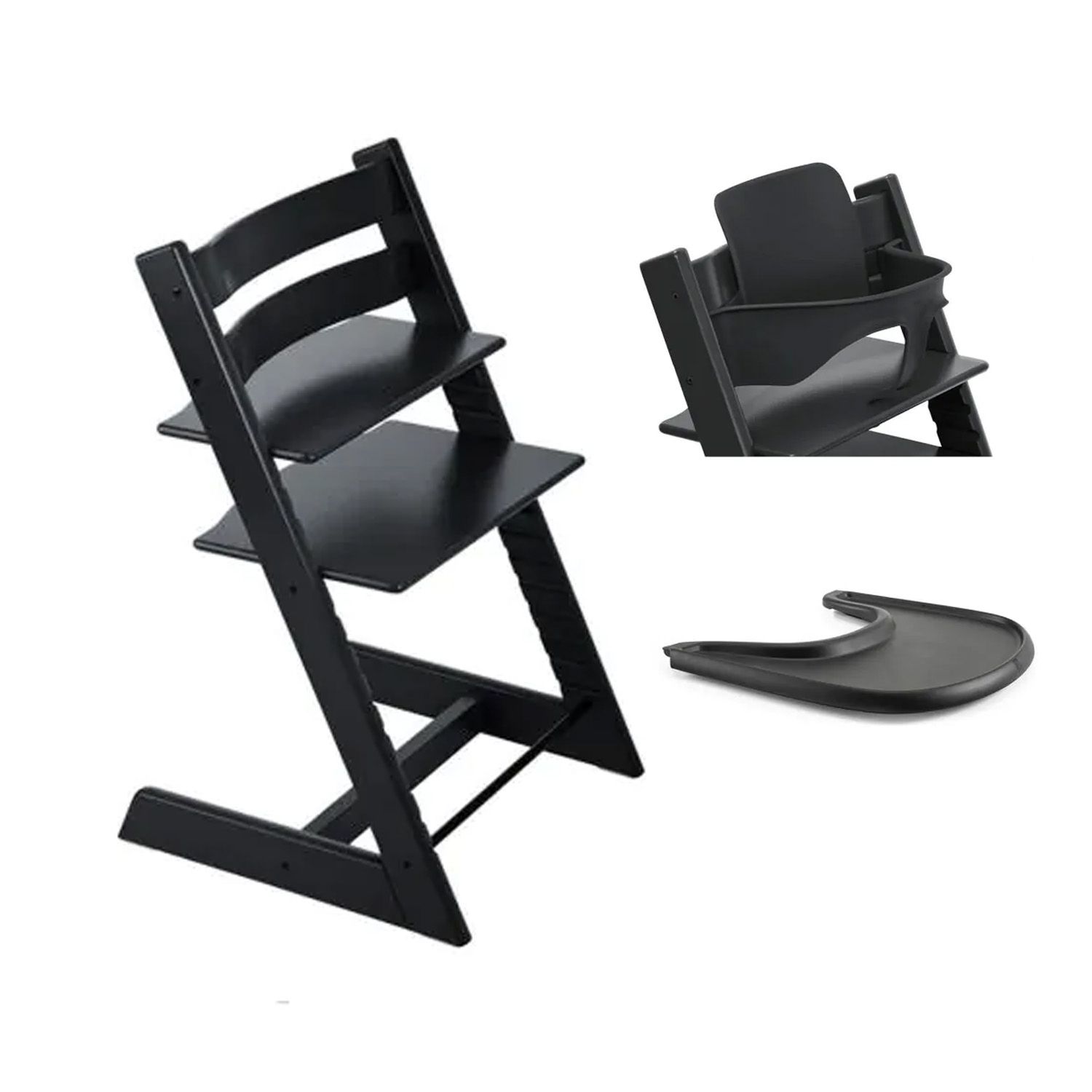 Tripp Trapp® High Chair Bundle Black + Stokke® Tray Black